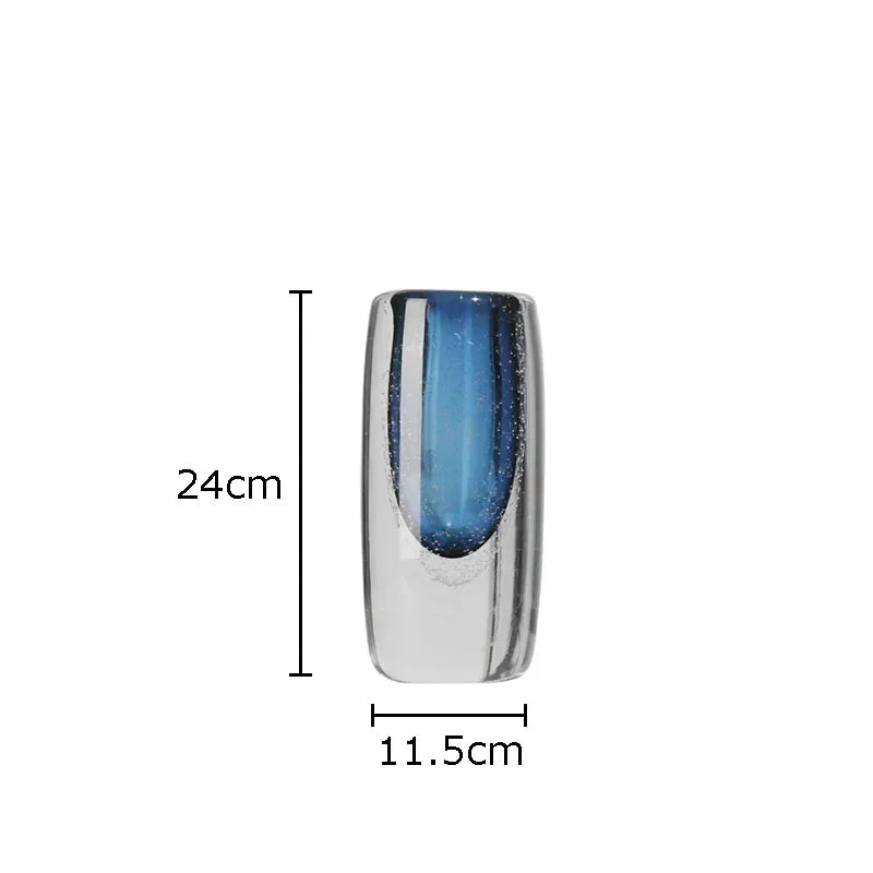 Deep Sea Blue Bubble Glass Vase Hydroponics Flower Pots Desk Decoration Flower Arrangement Floral Vases Modern Home Decor